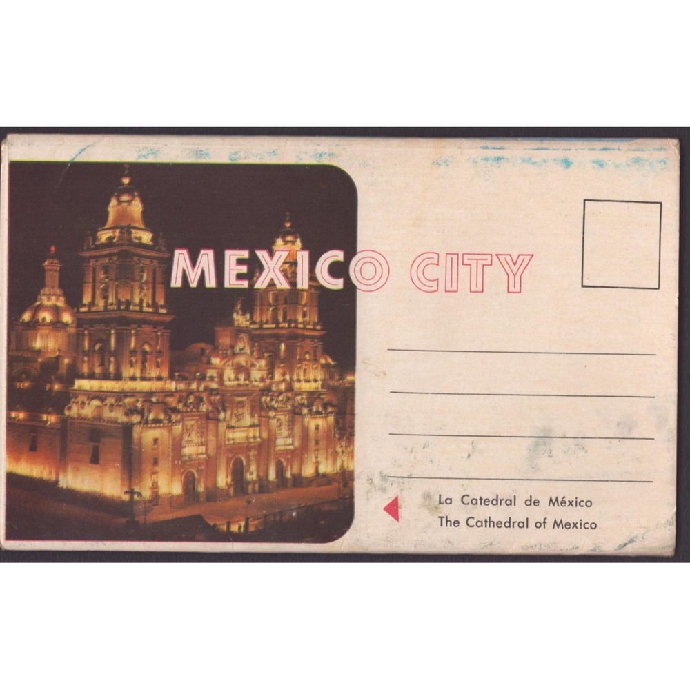 Mexico City Mexico Souvenir Postcard Folder Avenida Juarez Latinoamericana Vtg - Picture 2 of 2